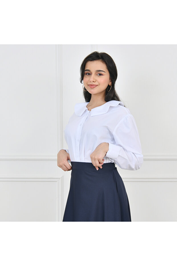 white collared shirt - 2