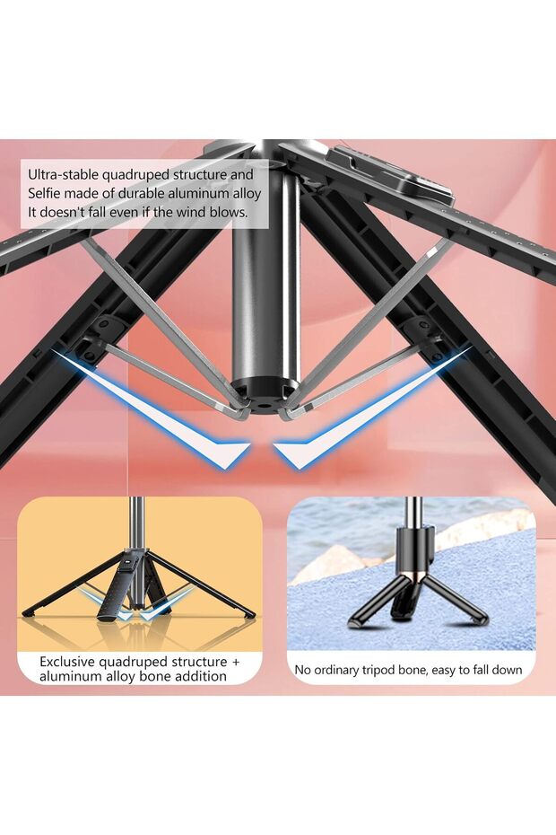 Selfie Stick, Extendable Selfie Stick Tripod with Detachable Wireless Remote and Tripod Stand (Style - 7