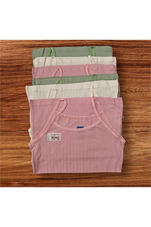 Berrak Girl's Mixed Color Tank with Rope Strap