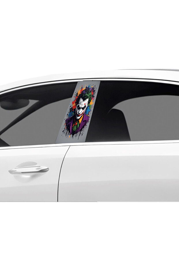Car Door Post Covering Foil Joker Patterned (Right Left Set) (2 Pieces) - 22X50 cm