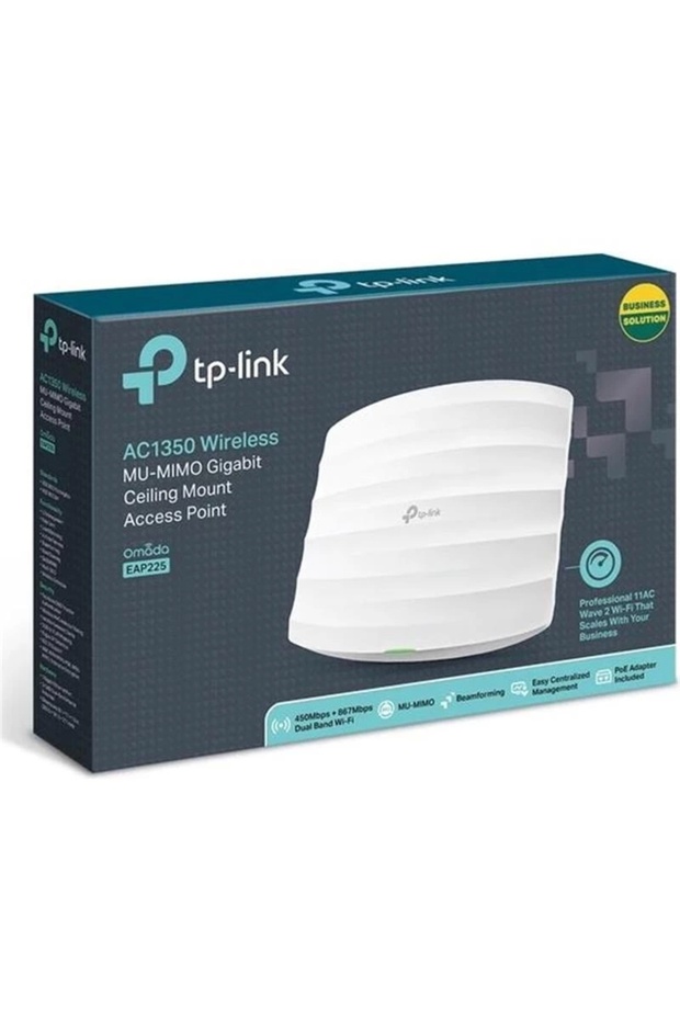 Omada Eap225 Ac1350 Dual Band Wıfı 1xgbıt Rj45 450mbps/2.4ghz Tavan Tipi Access Poınt (poe A - 1