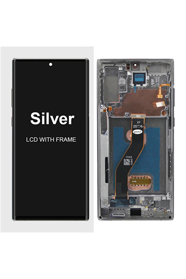 شاشة AMOLED بإطار فضي لهاتف Note 10 Plus (موديل N975F) بشاشة LCD تعمل باللمس مع إطار - 1