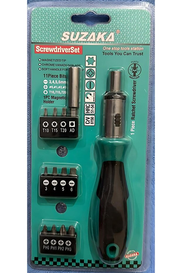 مجموعة مفكات براغي مع 13 رأسًا قابلة للتبديل، - 1