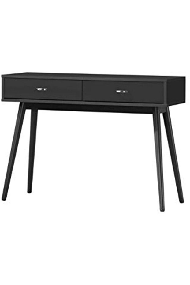 مكتب كتابة مستطيل الشكل من منتصف القرن، ذو درجين، مغلف بطبقة من اللاصق - 2