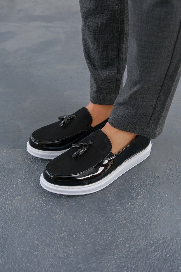 Mn002 - Rbt Loafer Verniciata Men's Shoes Black