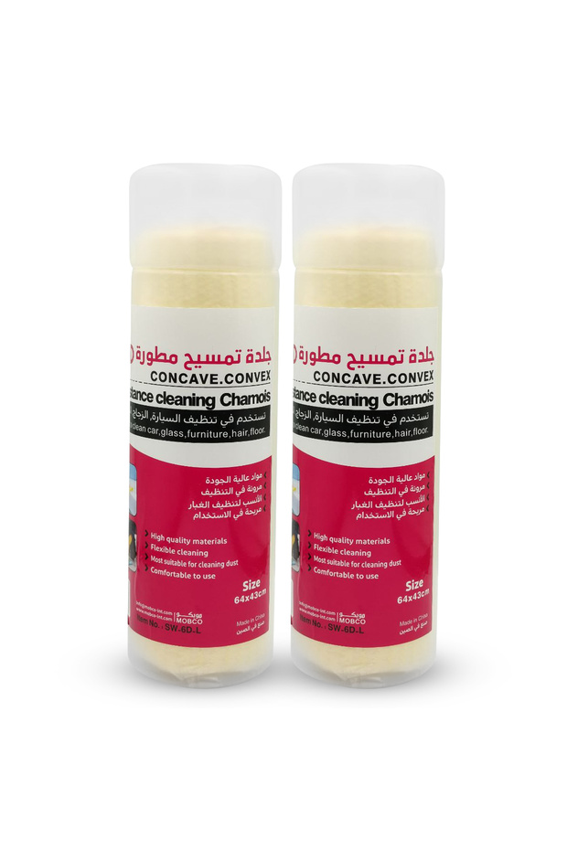 منشفة تنظيف شمواه PVA 6D 64 × 43 سم للاستخدام على أسطح متعددة SW-6D-L قطعتين