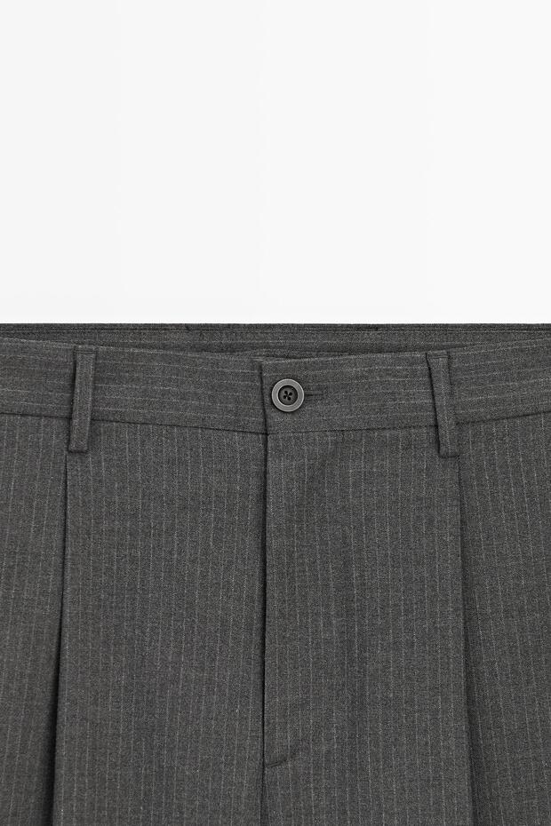 Rahat kesim ince çizgili pantolon - 7