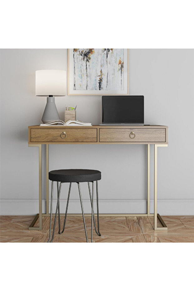 مكتب كمبيوتر مستطيل الشكل ذو درجين من سيرينيتي - 7