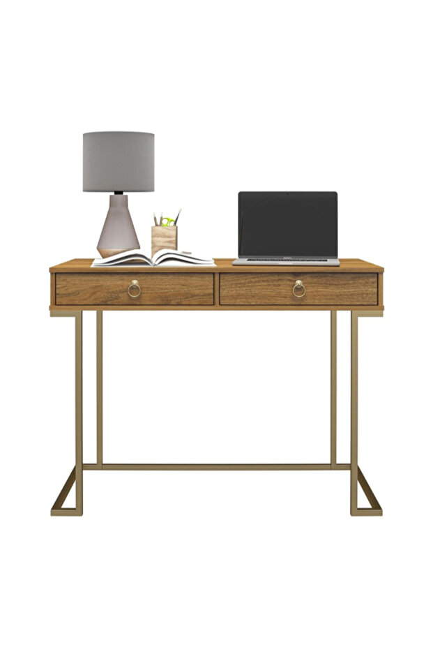 مكتب كمبيوتر مستطيل الشكل ذو درجين من سيرينيتي - 6