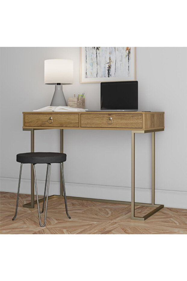 مكتب كمبيوتر مستطيل الشكل ذو درجين من سيرينيتي - 8