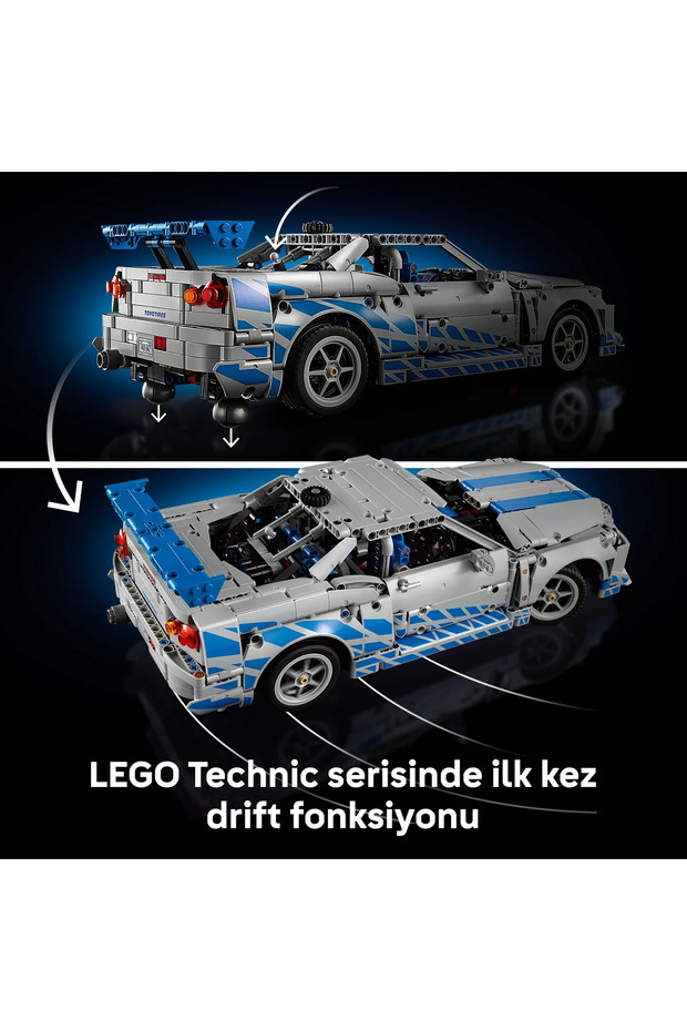 ® Technic™ Daha Hızlı Daha Öfkeli Nissan Skyline GT-R (R34) Araba 42210- 18+ Model Yapım Seti(1410P) - 7