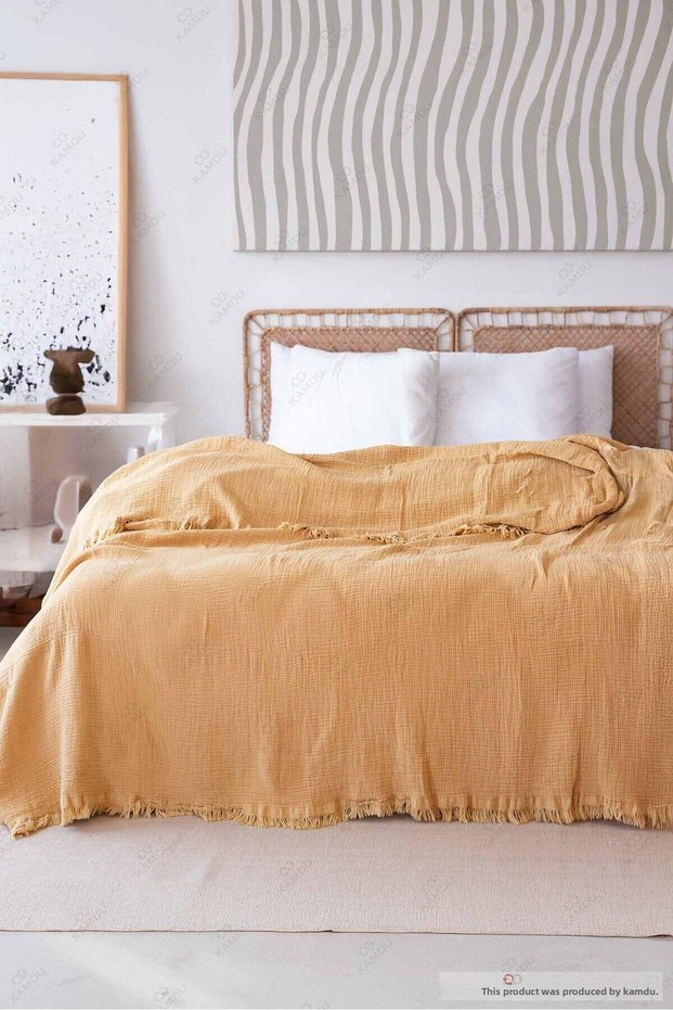 200X260 cm Luxury Muslin Bedspread, 100% Cotton Bedspread, Double Bedspread