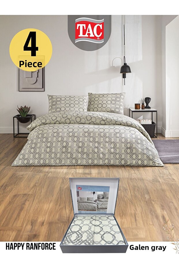 Galen Gray Ranforce Double Duvet Cover Set 200X220 cm