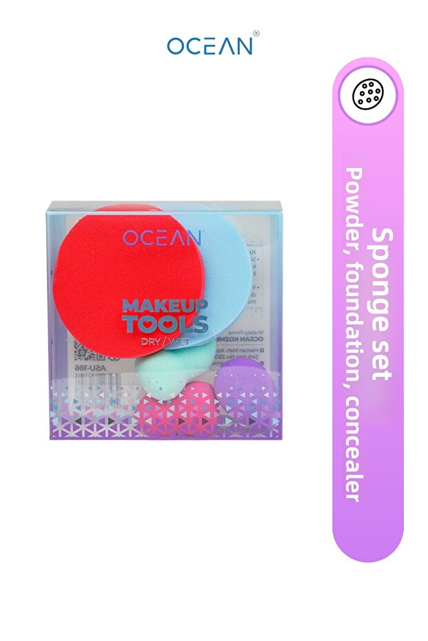 Set of 5 Makeup Sponges - Foundation, Concealer, Powder Application