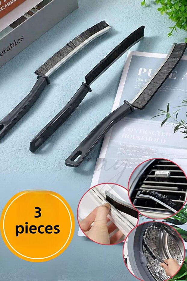 3 PCS Multi-Purpose Fine Cleaning Brush for Joints, Bathroom, Kitchen, Sink Detail Cleaning Brush