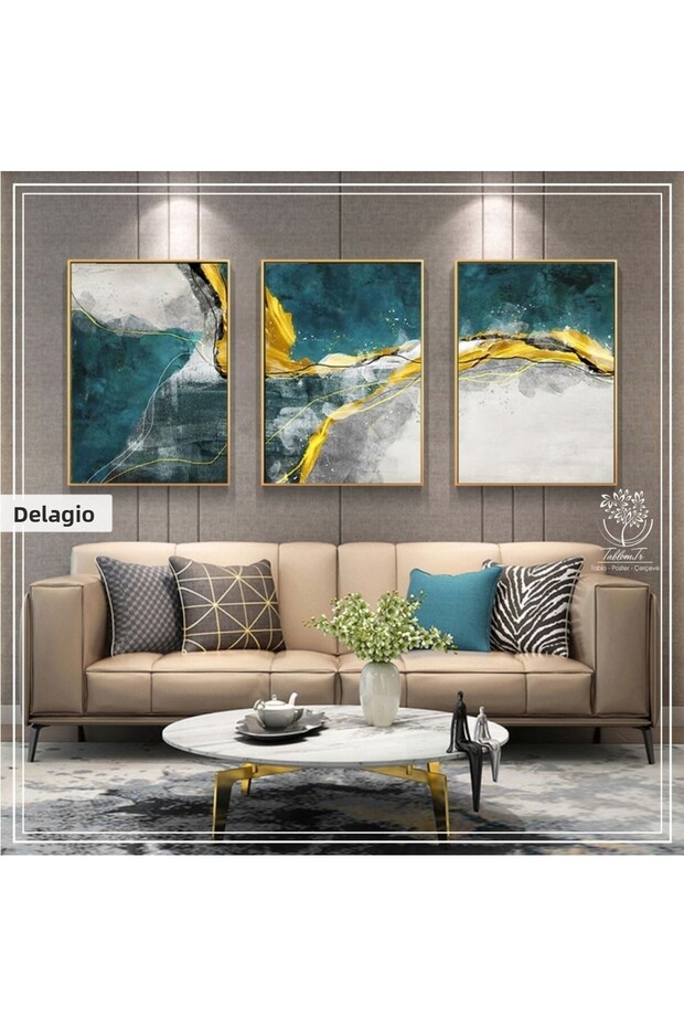 Metal Framed Real Glass Table Delagio Set of 3