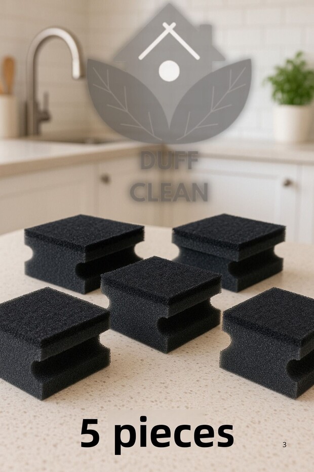 اسفنج صحون اسود 5 عبوات - 2