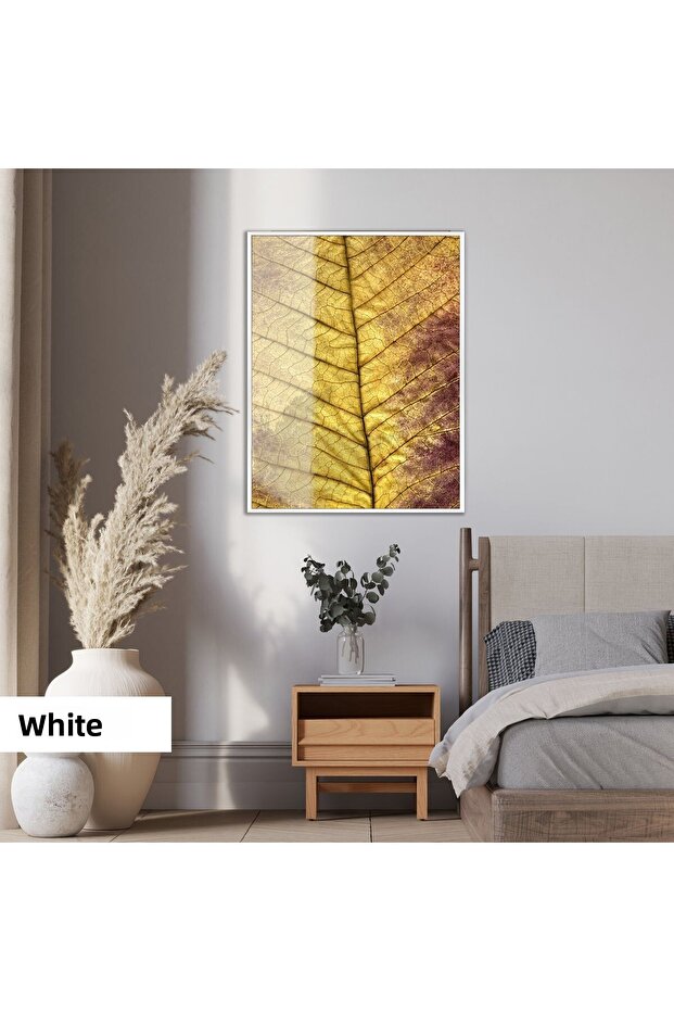 Amazing | Gold Leaf Model (Macro) | Framed Tempered Glass Table Single Vertical