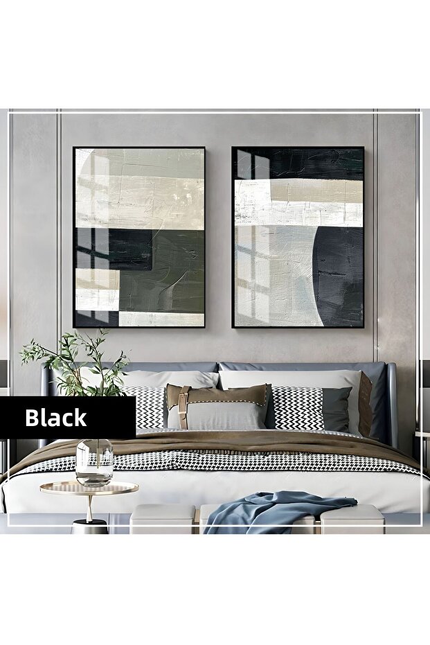 هاريكابيريف | استرخاء | EKRU GRAY TONES مجموعة تجريدية | طاولة زجاجية بإطار 2 عمودية