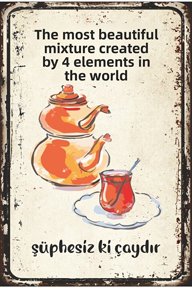 The Most Beautiful Mix Tea Kitchen Decor Retro Wooden Poster