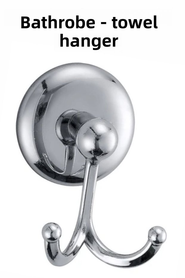 Bathroom Robe Towel Rack 2-Piece Hanger Chrome