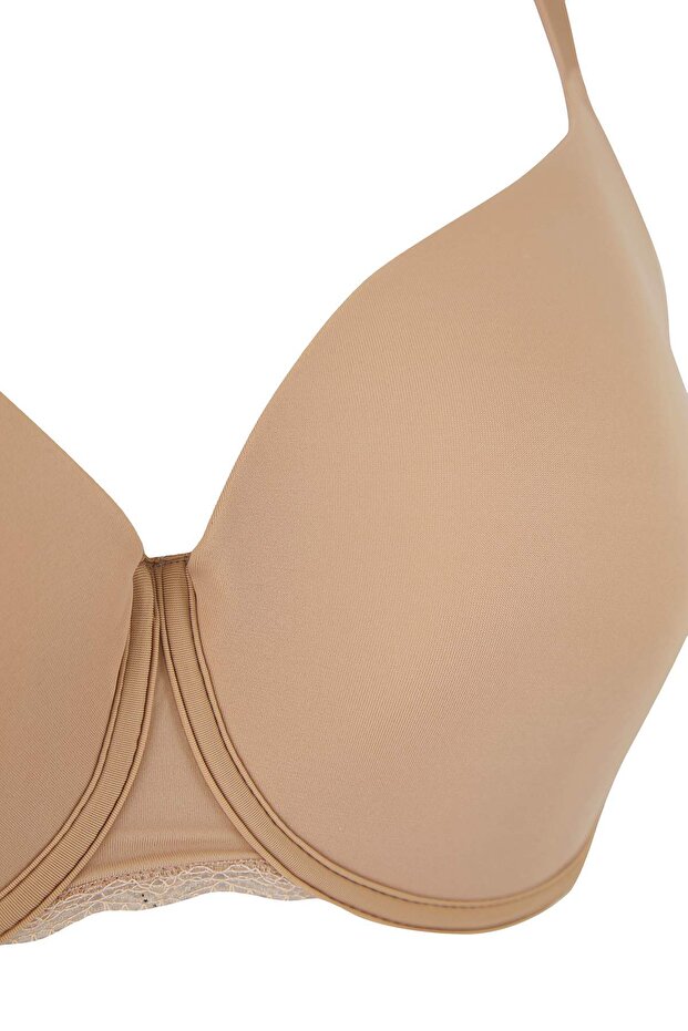 Ten Sabit Kaplı Dolgusuz Balenli T-Shirt Bra Büyük Beden Sütyen TBBAW26CW00003 - 4