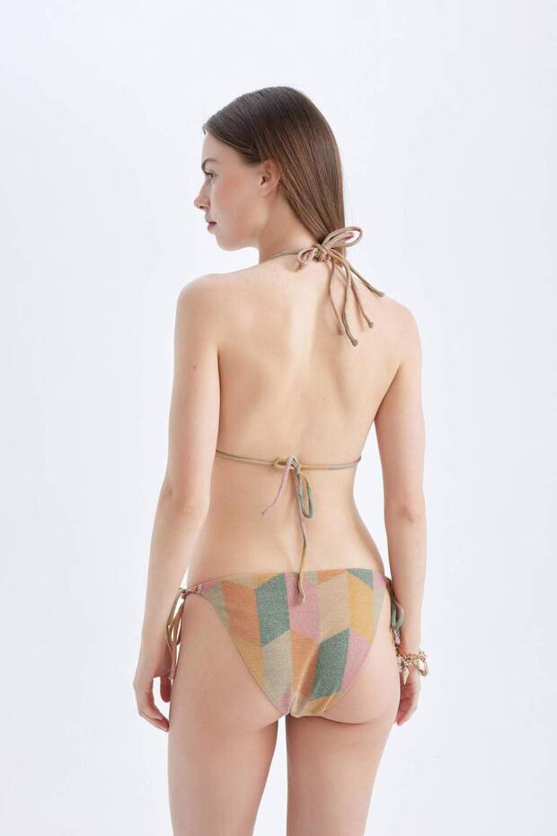 Regular Fit Desenli Bağcıklı Bikini Altı-Fall in Love D2650AX24HS - 6