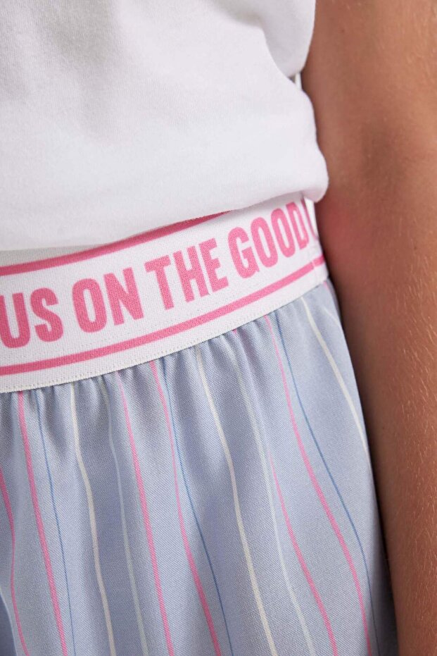 Kız Çocuk Pijama Takımı Baskılı Kısa Kollu Üst Şort C8501A824SM - 6