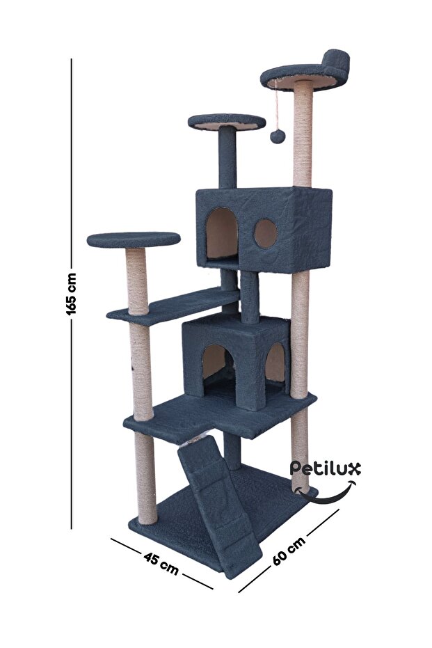Multi-Storey Cat House and Scratching Tower Cat Play and Rest Area with Jute Drawstring Scratching Area - 5