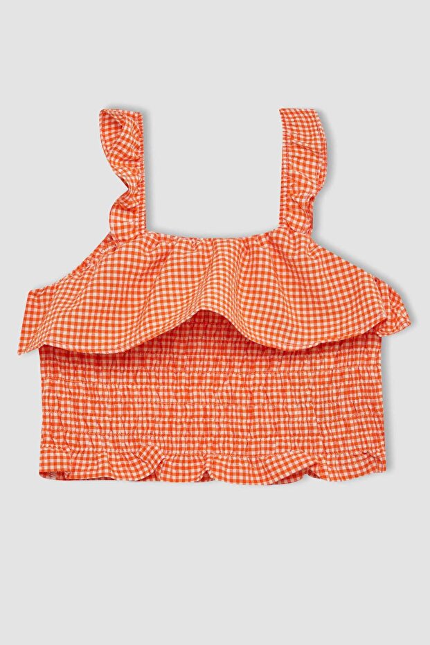 Karierte Trägerbluse Mädchen C2300A824SM - 1