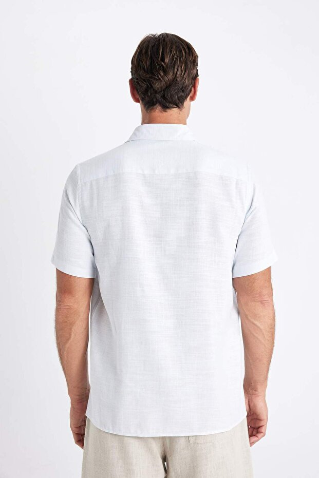 Regular Fit Yazlık Dokulu Kısa Kollu Gömlek C9435AX24SM - 5