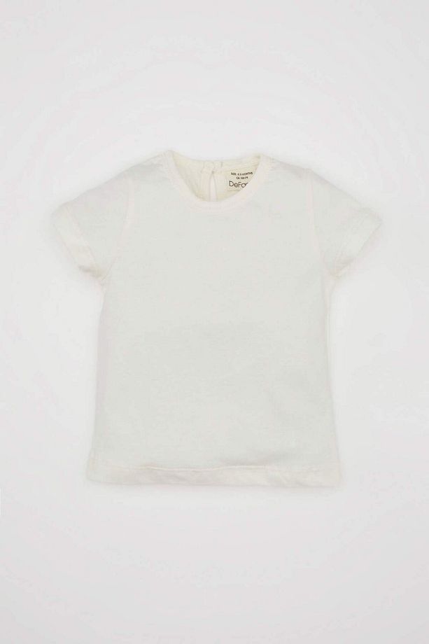 Kız Bebek 2li Takım Kısa Kollu Tişört Üst Yumuşak Nakışlı Jean Tulum D0790A524HS - 2
