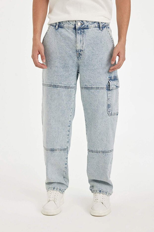 Wide Leg Fit Wide Fit Regular Waist Wide Leg Jean Trousers D2214Ax24Sm