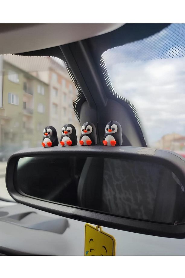 Mini Penguen Takımı - Torpido & Dikiz Aynası Süsü (4’lü Set) - 1