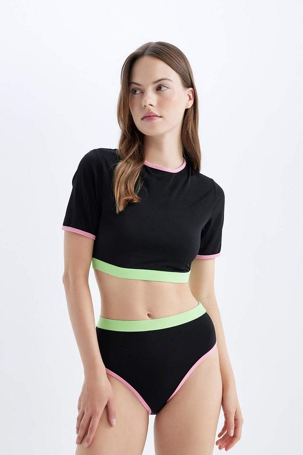Regular Fit Kısa Kollu Sörf Bikini Üstü-Fall in Love D1080AXNS - 2