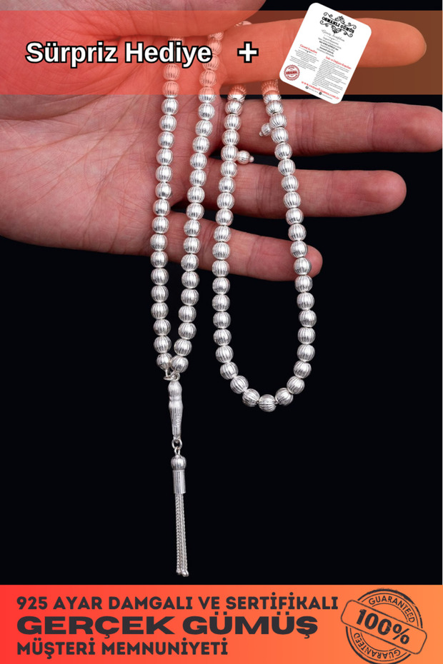 Men's Silver Rosary - Striped Globe 99-Piece Prayer Rosary Silver Rosary