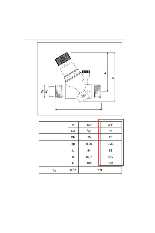 D04FM-3/4A Su Basınç Düşürücü 3/4" (maks. 16 Bar) - 8
