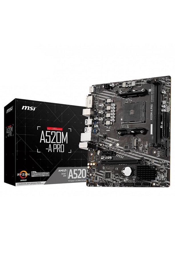 A520M-A PRO DDR4 M2 PCIe NVME HDMI DVI PCIe 16X v3.0 AM4 mATX - 1