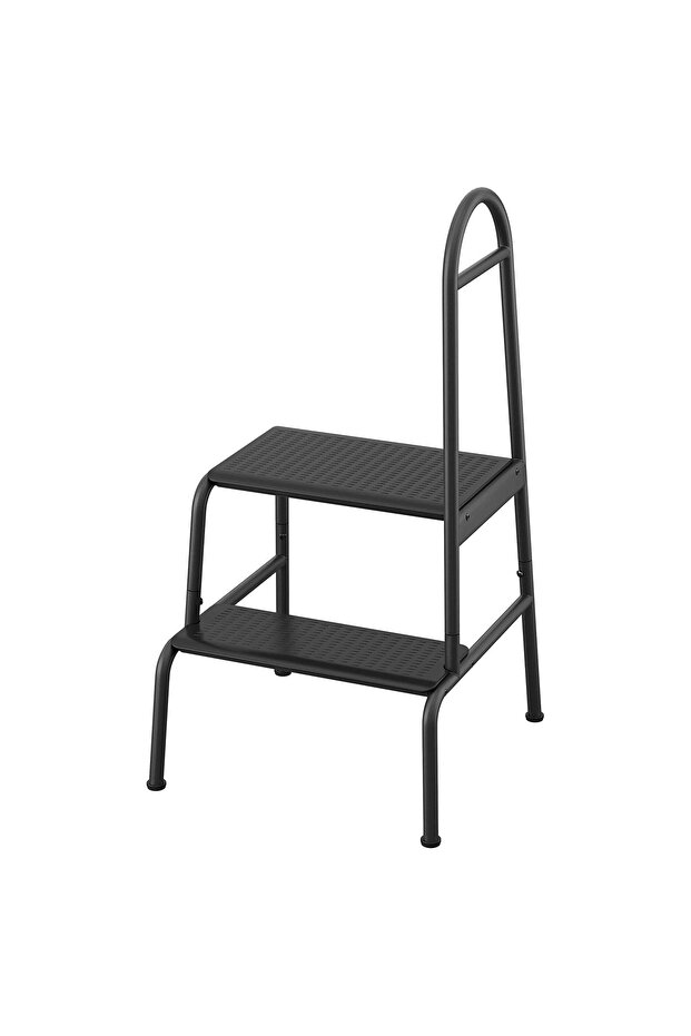 tırabzanlı basamaklı tabure, antrasit, 2 basamaklı - 2