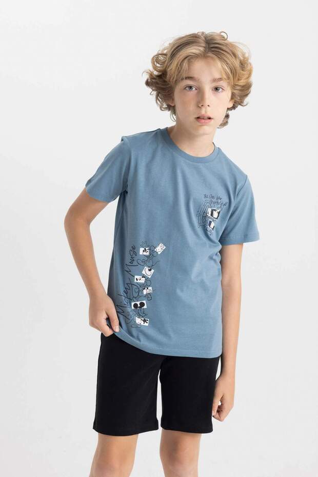 Erkek Çocuk Disney Mickey & Minnie Pijama Takımı Kısa Kollu Üst Şort C7914A824SM - 3