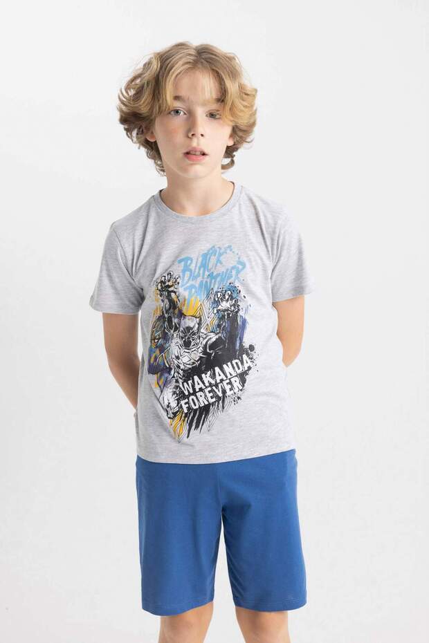 Erkek Çocuk Marvel Pijama Takımı Kısa Kollu Üst Şort C5505A824SM - 3