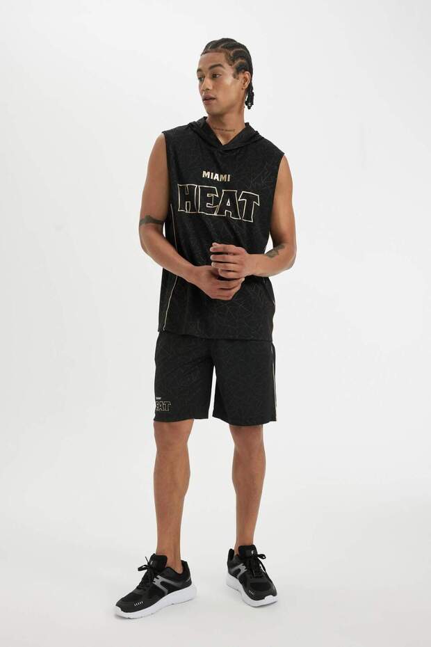 DeFactoFit NBA Miami Heat Standart Fit Kısa Paça Ağır Kumaş Şort B9922AX24SM - 2