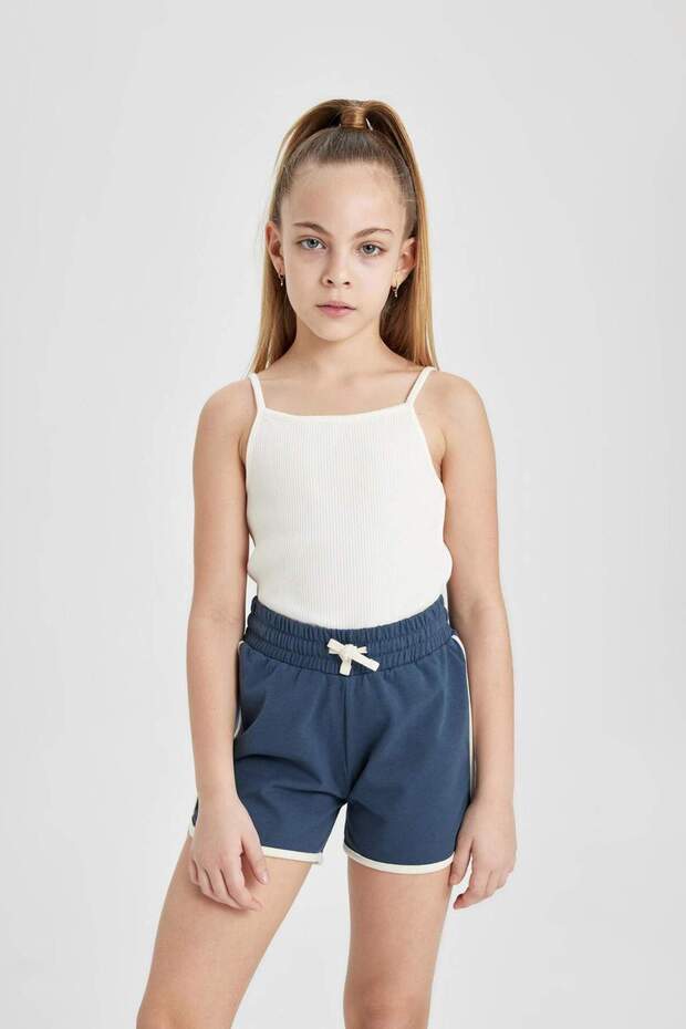 Kız Çocuk Beli Lastikli Basic Düz Şort B5164A824HS - 4