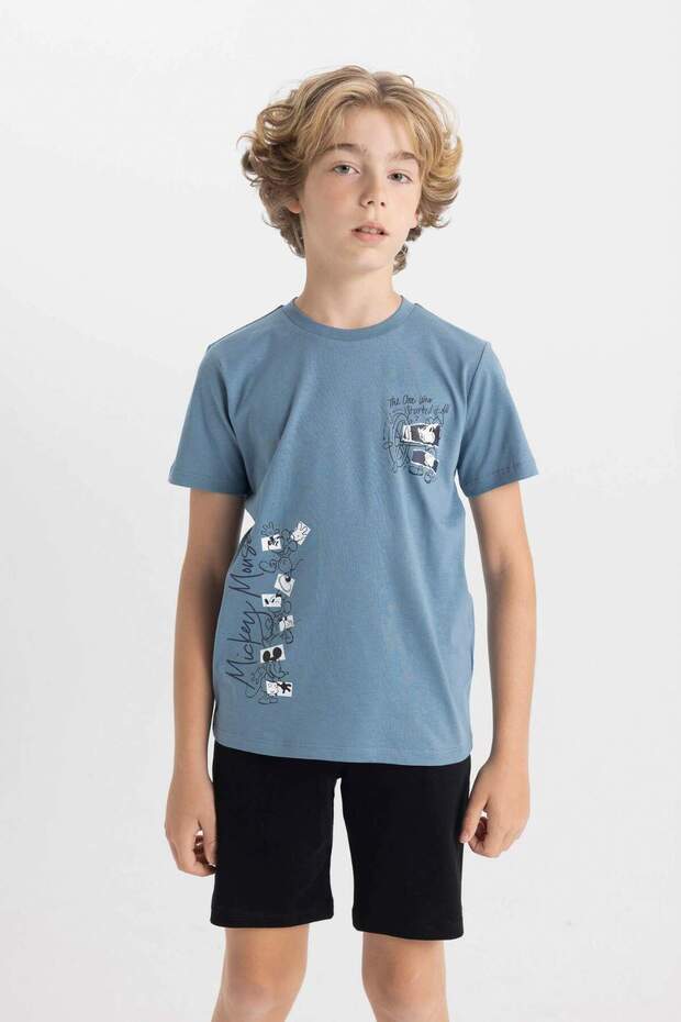 Erkek Çocuk Disney Mickey & Minnie Pijama Takımı Kısa Kollu Üst Şort C7914A824SM - 4