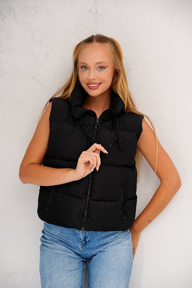 Kadın Astarlı Oversize Şişme Yelek - 4