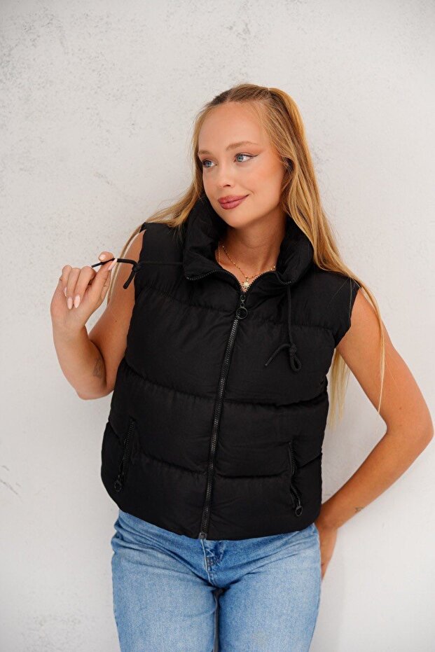 Kadın Astarlı Oversize Şişme Yelek - 8