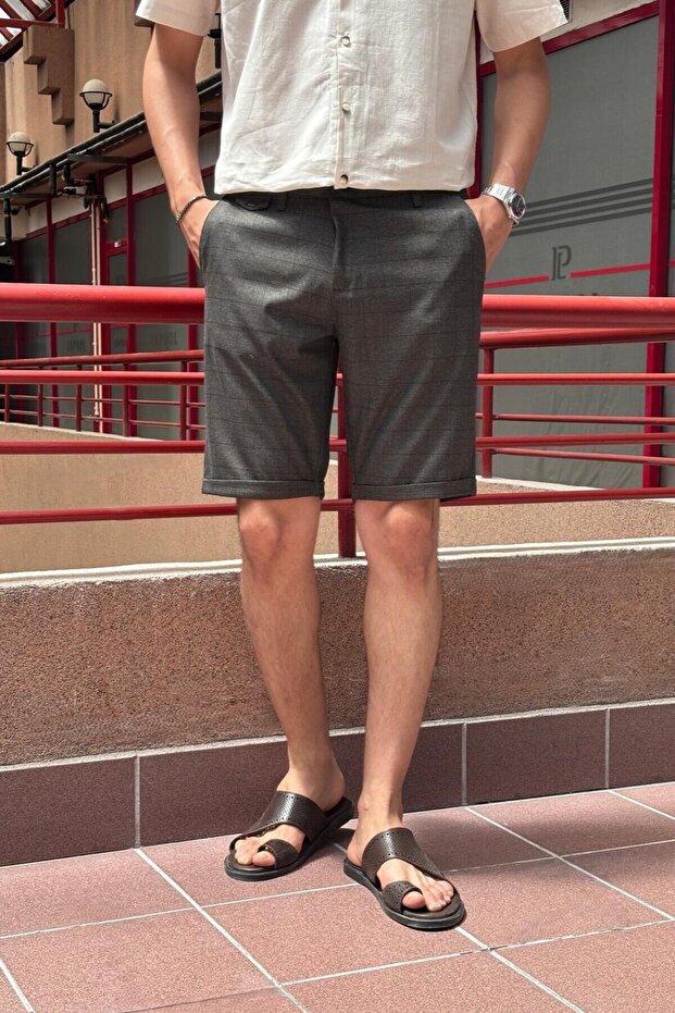 Men'S, Pocket Detail, Plaid Pattern, Old Money Culture Shorts-Bermuda 247