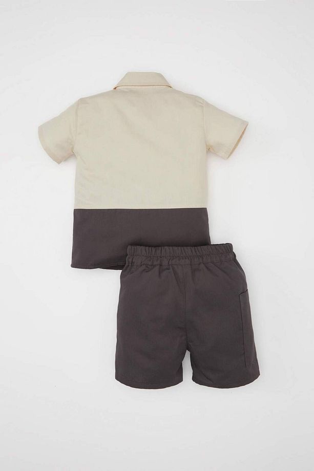 Erkek Bebek 2li Takım Poplin Kısa Kollu Gömlek Şort C3431A524SM - 5