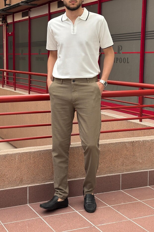 Men, Slim Fit, Casual-Daily, Linen Woven, Cotton, Seasonal Trousers 301