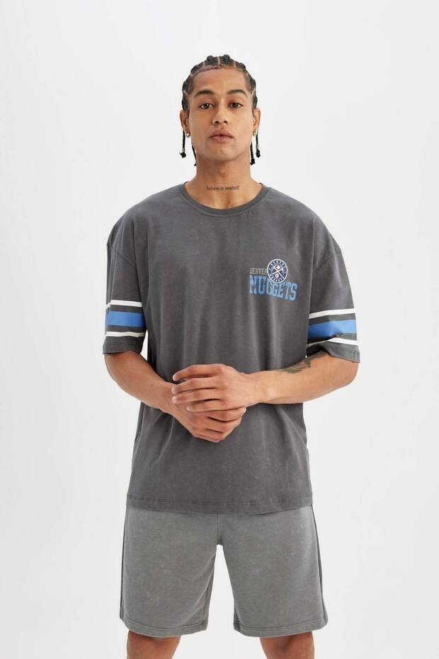 DeFactoFit NBA Denver Nuggets Standart Fit Kısa Paça Şort B9902AX24SM - 2